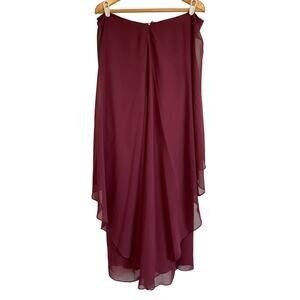 Alfred Angelo Wide Leg Flowy High Waisted Dressy Pants Burgundy chiffon Size 18
